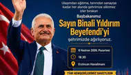 Binali Yıldırım bugün Erzincan’a gidiyor