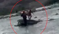 Siirt'te yükselen sular bir çocuğu kayalıkta mahsur bıraktı