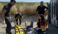 Ergene’de hafriyat kamyonu devrildi