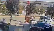 İnegöl yolunda motosikletli kazası kameraya yansıdı