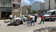 Bafra’da iki tekerlekli araçlar kavşakta birbirine girdi