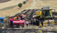 Burdur’da biçerdöver yangını köylünün tedbiriyle büyümeden durduruldu