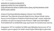 Çankaya Belediye Başkanı Hüseyin Can Güner tutuklandı