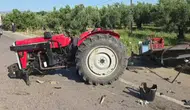 Orhangazi yolunda traktöre çarpan araç ters döndü