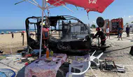 Karasu'da karavan yangını felaketi