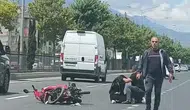 İnegöl girişinde motosiklet kazası İki kişi hastanelik oldu
