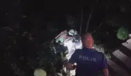 Amasya'da direksiyon hakimiyetini kaybeden sürücü bahçeye uçtu