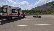 İspir yolunda motosiklet kontrolünü kaybetti