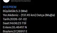 Datça açıklarında 5.3 şiddetinde deprem paniği