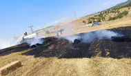 Sinop’ta hasat zamanı balya makinesi tarlayı tutuşturdu