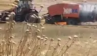 Balıkesir'de saman makinesi tarlayı ateşe verdi