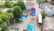 Samsun İlkadım çocuklara cami bahçesinde oyun alanı kurdu