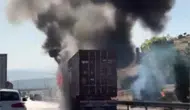 Mersin yolunda 24 ton çikolata taşıyan tır küle döndü