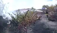 Sivrihisar'da bahçe yangını evi yutmadan durduruldu