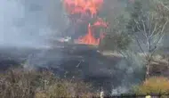 Beypazarı’nda ot yangını ahşap evi küle çevirdi