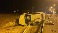 Siirt çevre yolunda kaza Sürücü takla atan araçtan sağ çıktı