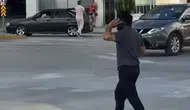 Eskişehir’de karpuzla denge şovu