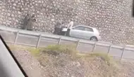Zonguldak yolunda kaza Otomobil duvara çarptı