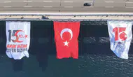 Çanakkale Köprüsü 15 Temmuz anısına dev bayrakla donatıldı