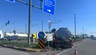 Nurdağı yolunda tanker ve araç çarpıştı