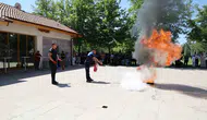 Selçuklu Belediyesi çalışanları yangınla mücadeleyi sahada öğrendi