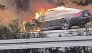 Bursa otoyolunda otomobil yangını paniği
