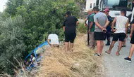 Alanya'da uçuruma düşen araç beton mikseriyle kurtarıldı