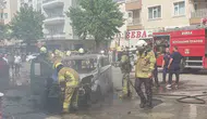 Bursa İnegöl'de çakmak dolu araç bir anda patlamaya başladı