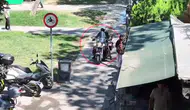 İstanbul’da yaya yoluna giren motosikletlilere dronlu takip