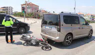 Karaman'da trafik ışıklarında motosiklet kazası