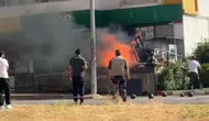 Siirt’te kaldırımdaki çöp yığını alevlere teslim oldu