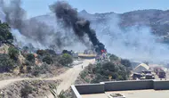 Bodrum'da şantiye yangını makilik alana sıçradı