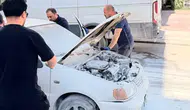 Van'da seyir halindeki araç aniden alevlere teslim oldu