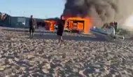 Çatalca Yalıköy'de plaj barakası küle döndü