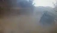 Çine’de yangına giden cip uçuruma yuvarlandı