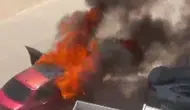 Elbistan’da seyir halindeki otomobil bir anda alevlere teslim oldu
