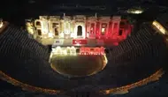 Pamukkale 15 Temmuz için kırmızı beyaza büründü