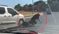 Trafikte dehşet anları: Motosikletliyi kasten ezip arkasına bakmadan kaçtı