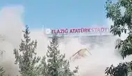 Elazığ’da yıkım sırasında bina bir anda üzerine çöktü