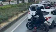Samsun trafiğinde itfaiyeye eskortluk yapan motosikletli