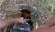 İnegöl'de tarladaki rögar kazası ucuz atlatıldı