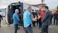 Kırıkkale yolunda yolcu otobüsü devrildi