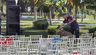 Bakan Göktaş'ın Eskişehir programı öncesi parkta sıkı güvenlik önlemi