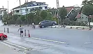Avcılar'da eğitim alanında kaza Sürücü fren yerine gaza basınca uçtu