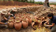 Altyapı çalışması sırasında 600 kiloluk Roma hazinesi gün yüzüne çıktı