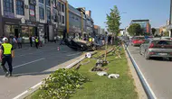 İnegöl'de kontrolden çıkan araç takla attı