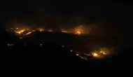 Alanya'da orman yangını gece boyunca yerleşim yerlerini tehdit etti