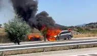 Çanakkale yolunda otomobil alev topuna döndü