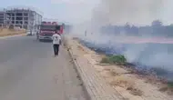 Silivri'de otluk alan yangını evleri teğet geçti