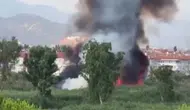 Edremit'te evlerin dibinde korkutan sazlık yangını